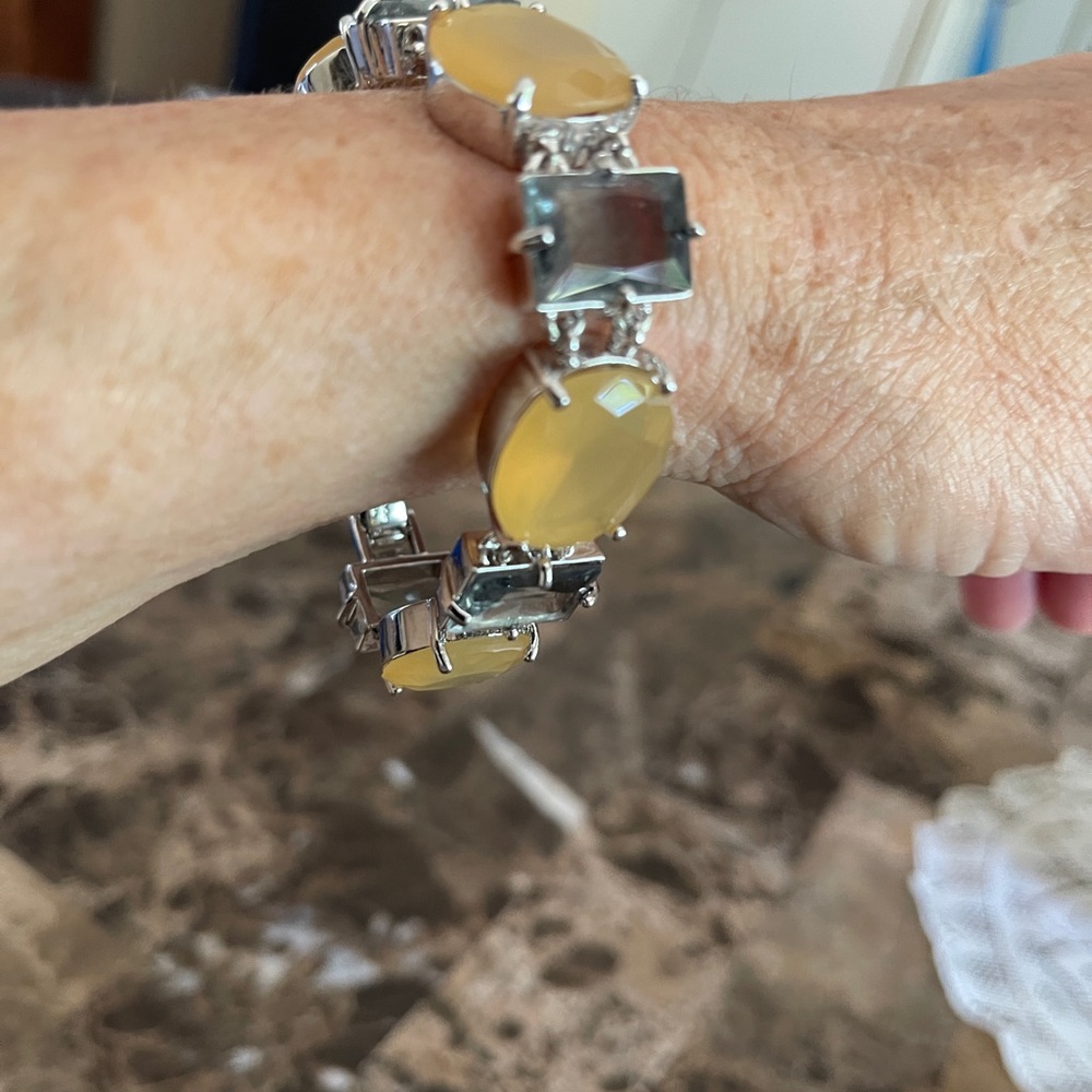 Elegant Silver and Yellow Colored Bracelet